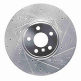 Dynamic Friction 2016-2025 BMW M340iX Left Front Drilled & Slotted Silver Brake Rotor by Dynamic Friction Company 631-31134D