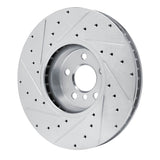 Dynamic Friction 2016-2025 BMW M340iX Left Front Drilled & Slotted Silver Brake Rotor by Dynamic Friction Company 631-31134D