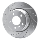 Dynamic Friction 2002-2006 BMW X5 Rear Left Drilled & Slotted Silver Brake Rotor by Dynamic Friction Company 631-31138L