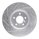 Dynamic Friction 2002-2006 BMW X5 Rear Right Drilled & Slotted Silver Brake Rotor by Dynamic Friction Company 631-31138R