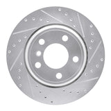 Dynamic Friction 2002-2006 BMW X5 Rear Right Drilled & Slotted Silver Brake Rotor by Dynamic Friction Company 631-31138R