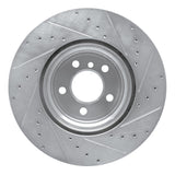 Dynamic Friction 2007-2019 BMW X5 Rear Left Drilled & Slotted Silver Brake Rotor by Dynamic Friction Company 631-31141L