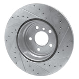 Dynamic Friction 2007-2019 BMW X5 Rear Left Drilled & Slotted Silver Brake Rotor by Dynamic Friction Company 631-31141L