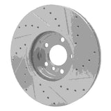 Dynamic Friction 2007-2018 BMW X5 Front Left Drilled & Slotted Silver Brake Rotor by Dynamic Friction Company 631-31142L