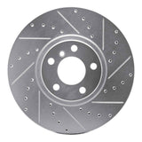 Dynamic Friction 2007-2018 BMW X5 Front Right Drilled & Slotted Silver Brake Rotor by Dynamic Friction Company 631-31142R