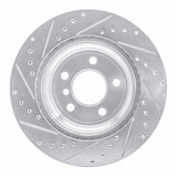 Dynamic Friction 2007-2019 BMW X6 Rear Right Drilled & Slotted Silver Brake Rotor by Dynamic Friction Company 631-31143R