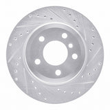 Dynamic Friction 2007-2019 BMW X6 Rear Right Drilled & Slotted Silver Brake Rotor by Dynamic Friction Company 631-31143R