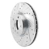 Dynamic Friction 2007-2019 BMW X5 Front Left Drilled & Slotted Silver Brake Rotor by Dynamic Friction Company 631-31144L