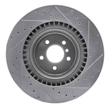 Dynamic Friction 2010-2014 BMW X6 Rear Left Drilled & Slotted Silver Brake Rotor by Dynamic Friction Company 631-31148L