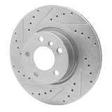 Dynamic Friction 2011-2018 BMW X4 Rear Left Drilled & Slotted Silver Brake Rotor by Dynamic Friction Company 631-31152L