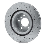 Dynamic Friction 2011-2018 BMW X4 Rear Left Drilled & Slotted Silver Brake Rotor by Dynamic Friction Company 631-31152L