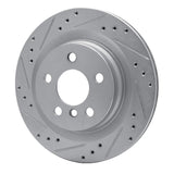 Dynamic Friction 2016-2026 BMW X2 Rear Left Drilled & Slotted Silver Brake Rotor by Dynamic Friction Company 631-31158L