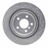 Dynamic Friction 2016-2026 BMW X2 Rear Left Drilled & Slotted Silver Brake Rotor by Dynamic Friction Company 631-31158L