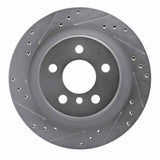 Dynamic Friction 2016-2026 BMW X2 Rear Left Drilled & Slotted Silver Brake Rotor by Dynamic Friction Company 631-31158L