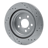Dynamic Friction 2016-2026 BMW X2 Rear Left Drilled & Slotted Silver Brake Rotor by Dynamic Friction Company 631-31158L