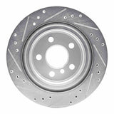 Dynamic Friction 2016-2026 BMW X1 (USA/Canada) Rear Right Drilled & Slotted Silver Brake Rotor by Dynamic Friction Company 631-31158R