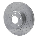 Dynamic Friction 2016-2018 BMW X4 Right Front Drilled & Slotted Silver Brake Rotor by Dynamic Friction Company 631-31159D