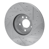 Dynamic Friction 2016-2018 BMW X4 Right Front Drilled & Slotted Silver Brake Rotor by Dynamic Friction Company 631-31159D