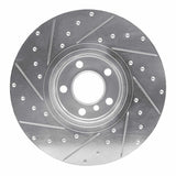 Dynamic Friction 2016-2018 BMW X4 Left Front Drilled & Slotted Silver Brake Rotor by Dynamic Friction Company 631-31160D