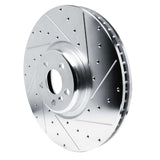 Dynamic Friction 2017-2025 BMW 840i xDrive Right Front Drilled & Slotted Silver Brake Rotor by Dynamic Friction Company 631-31165D