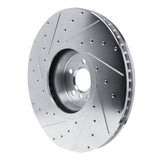 Dynamic Friction 2017-2025 BMW 840i xDrive Right Front Drilled & Slotted Silver Brake Rotor by Dynamic Friction Company 631-31165D