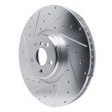 Dynamic Friction 2017-2025 BMW M850i xDrive Left Front Drilled & Slotted Silver Brake Rotor by Dynamic Friction Company 631-31166D