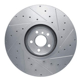 Dynamic Friction 2017-2025 BMW M850i xDrive Left Front Drilled & Slotted Silver Brake Rotor by Dynamic Friction Company 631-31166D