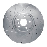 Dynamic Friction 2017-2025 BMW M850i xDrive Left Front Drilled & Slotted Silver Brake Rotor by Dynamic Friction Company 631-31166D