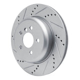 Dynamic Friction 2017-2025 BMW 430i xDrive Gran Coupe Right Rear Drilled & Slotted Silver Brake Rotor by Dynamic Friction Company 631-31169D