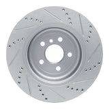 Dynamic Friction 2017-2025 BMW 430i xDrive Gran Coupe Right Rear Drilled & Slotted Silver Brake Rotor by Dynamic Friction Company 631-31169D