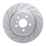 Dynamic Friction 2017-2025 BMW 430i xDrive Gran Coupe Right Rear Drilled & Slotted Silver Brake Rotor by Dynamic Friction Company 631-31169D