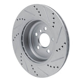Dynamic Friction 2017-2025 BMW 430i xDrive Gran Coupe Right Rear Drilled & Slotted Silver Brake Rotor by Dynamic Friction Company 631-31169D