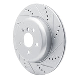 Dynamic Friction 2017-2025 BMW iX3 (Mexico) Left Rear Drilled & Slotted Silver Brake Rotor by Dynamic Friction Company 631-31170D
