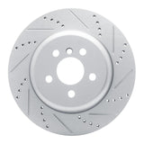 Dynamic Friction 2017-2025 BMW iX3 (Mexico) Left Rear Drilled & Slotted Silver Brake Rotor by Dynamic Friction Company 631-31170D