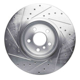 Dynamic Friction 2018-2025 BMW 330e xDrive Front Right Drilled & Slotted Silver Brake Rotor by Dynamic Friction Company 631-31171R