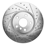 Dynamic Friction 2018-2025 BMW 330e xDrive Front Right Drilled & Slotted Silver Brake Rotor by Dynamic Friction Company 631-31171R