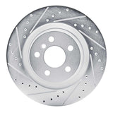 Dynamic Friction 2019-2024 BMW M235i xDrive Gran Coupe Rear Left Drilled & Slotted Silver Brake Rotor by Dynamic Friction Company 631-31176L