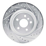 Dynamic Friction 2019-2024 BMW M235i xDrive Gran Coupe Rear Right Drilled & Slotted Silver Brake Rotor by Dynamic Friction Company 631-31176R