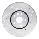 Dynamic Friction 2019-2025 BMW M235i xDrive Gran Coupe Right Front Drilled & Slotted Silver Brake Rotor by Dynamic Friction Company 631-31183D
