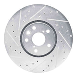 Dynamic Friction 2019-2025 BMW 228i xDrive Gran Coupe Left Front Drilled & Slotted Silver Brake Rotor by Dynamic Friction Company 631-31184D