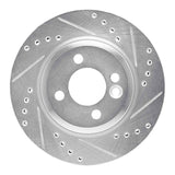 R1 Concepts 02-06 Mini Countryman And Paceman) Front Right Drilled & Slotted Silver Brake Rotor