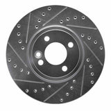 Dynamic Friction 2002-2006 MINI Cooper (Excl Clubman) Front Left Drilled & Slotted Silver Brake Rotor by Dynamic Friction Company 631-32002L