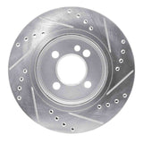 Dynamic Friction 2002-2008 MINI Cooper (Excl Clubman) Front Left Drilled & Slotted Silver Brake Rotor by Dynamic Friction Company 631-32004L