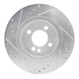 Dynamic Friction 2002-2008 MINI Cooper (Excl Clubman) Front Right Drilled & Slotted Silver Brake Rotor by Dynamic Friction Company 631-32004R