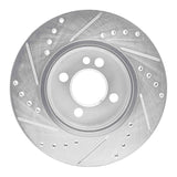 Dynamic Friction 2007-2015 MINI Cooper Clubman Front Right Drilled & Slotted Silver Brake Rotor by Dynamic Friction Company 631-32005R