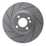 Dynamic Friction 2007-2015 MINI Cooper (Excl Clubman) Front Left Drilled & Slotted Silver Brake Rotor by Dynamic Friction Company 631-32006L