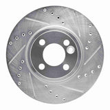 Dynamic Friction 2007-2015 MINI Cooper (Excl Clubman) Front Right Drilled & Slotted Silver Brake Rotor by Dynamic Friction Company 631-32006R