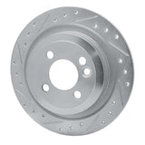Dynamic Friction 2009-2014 Mini Cooper (Excl Clubman) Rear Left Drilled & Slotted Silver Brake Rotor by Dynamic Friction Company 631-32007L