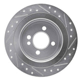 Dynamic Friction 2009-2014 Mini Cooper (Excl Clubman) Rear Left Drilled & Slotted Silver Brake Rotor by Dynamic Friction Company 631-32007L