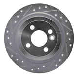 Dynamic Friction 2009-2014 Mini Cooper (Excl Clubman) Rear Left Drilled & Slotted Silver Brake Rotor by Dynamic Friction Company 631-32007L